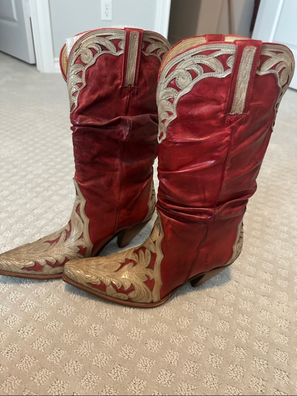 Red and Gold Western Cowboy Boots